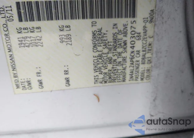 1N4AL2AP6CN403075: 42202666