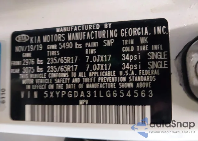 5XYPGDA31LG654563: 42202700