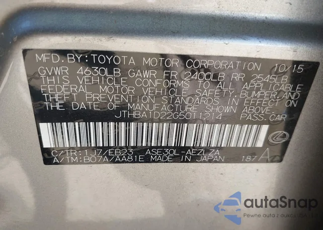 JTHBA1D22G5011214: 42202804