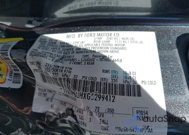 1FATP8UHXG5299412: 42202822