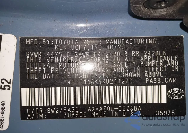 4T1G11AK4RU211270: 42202823