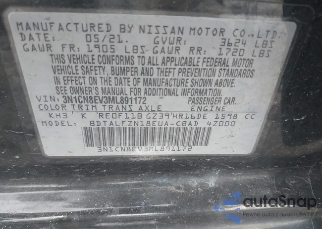 3N1CN8EV3ML891172: 42202845