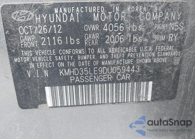 KMHD35LE9DU059443: 42202932