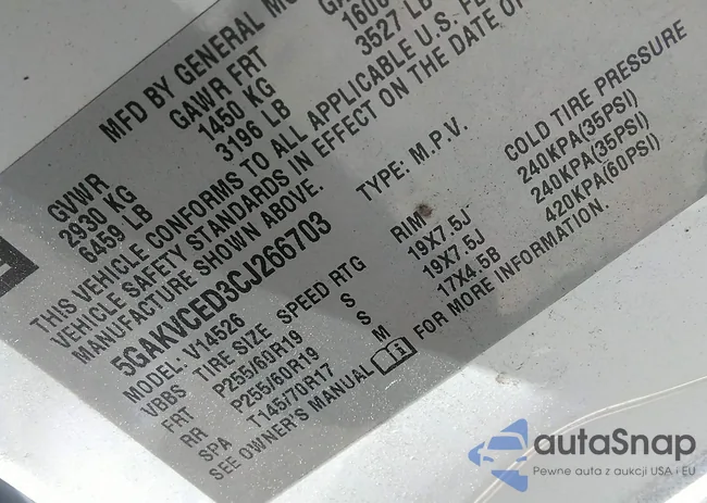 5GAKVCED3CJ266703: 42202238