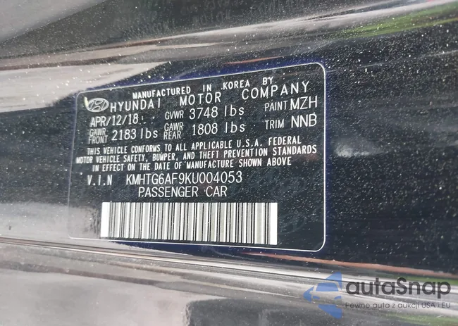 KMHTG6AF9KU004053: 42203430