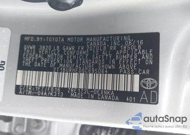 2T1BURHE0GC695064: 42203738