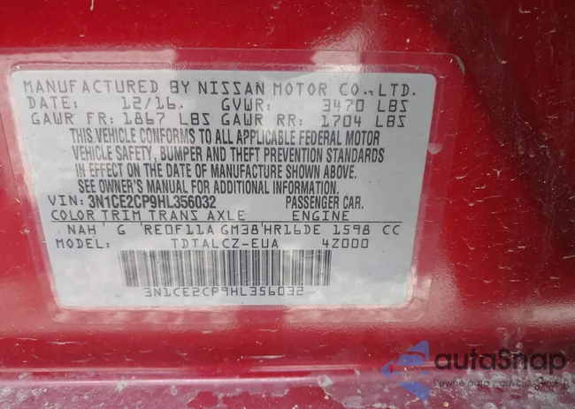 3N1CE2CP9HL356032: 42203894