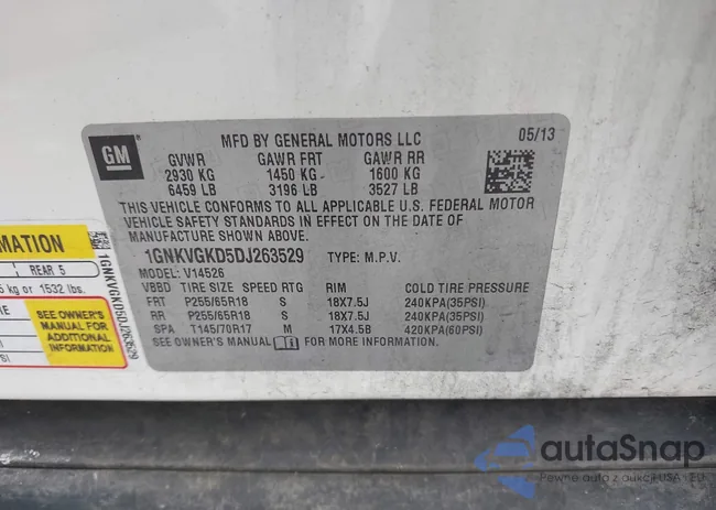 1GNKVGKD5DJ263529: 42203902