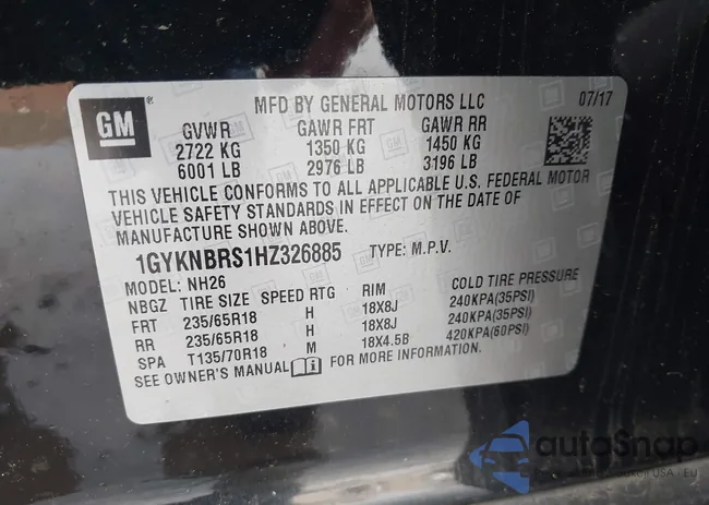 1GYKNBRS1HZ326885: 42203972