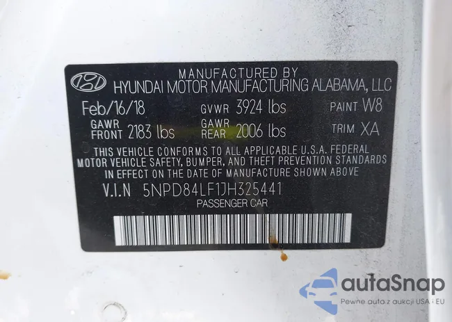 5NPD84LF1JH325441: 42203977