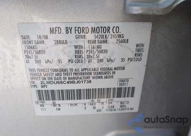 2LMDU68C49BJ01738: 42203987