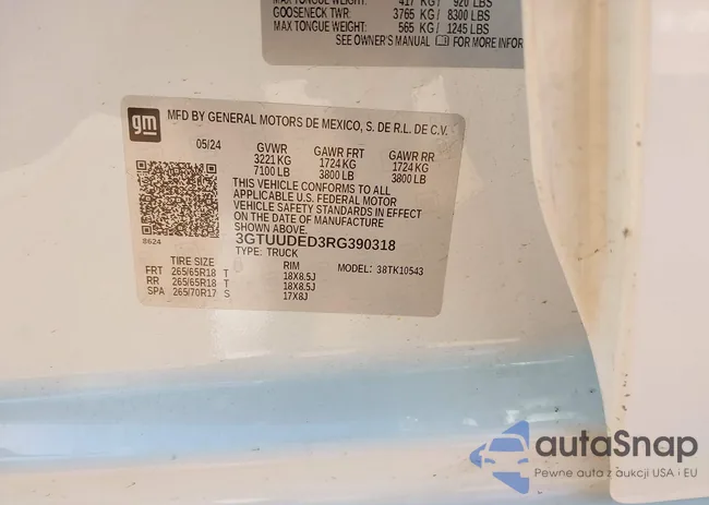 3GTUUDED3RG390318: 42203104