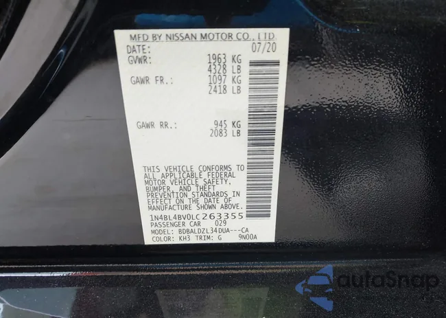 1N4BL4BV0LC263355: 42203168