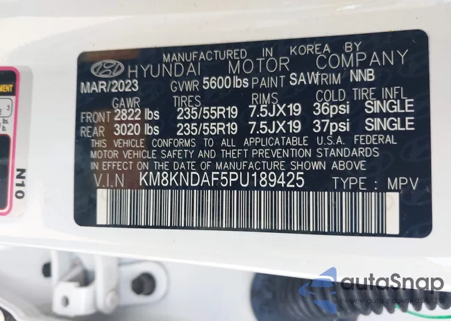 KM8KNDAF5PU189425: 42203172