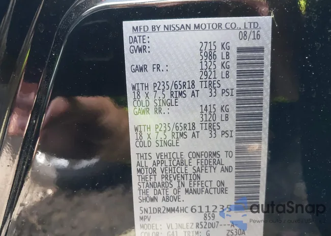 5N1DR2MM4HC611235: 42203255