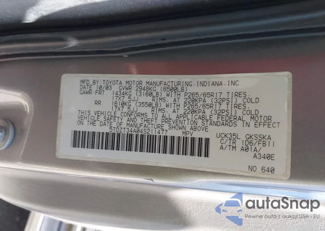 5TDZT34A04S211477: 42203335