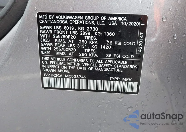 1V2TR2CA1MC538745: 42203414