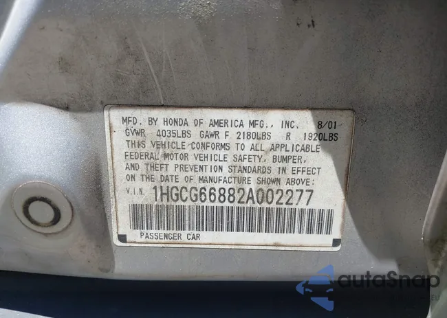 1HGCG66882A002277: 42204655