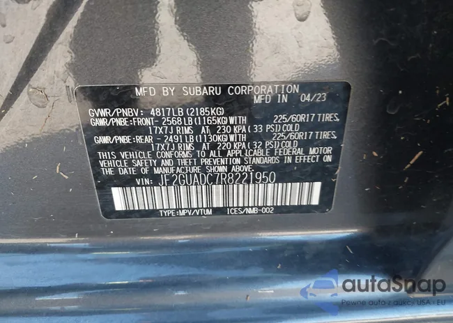 JF2GUADC7R8221950: 42204683