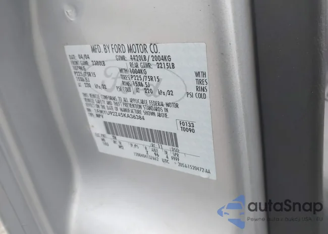 1FMYU92Z45KA36384: 42204723