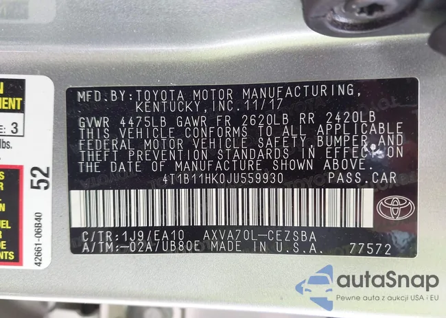 4T1B11HK0JU559930: 42204829