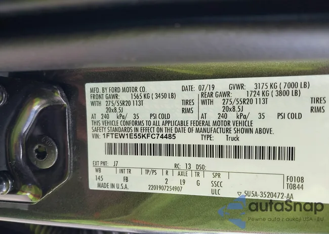 1FTEW1E55KFC74485: 42204915