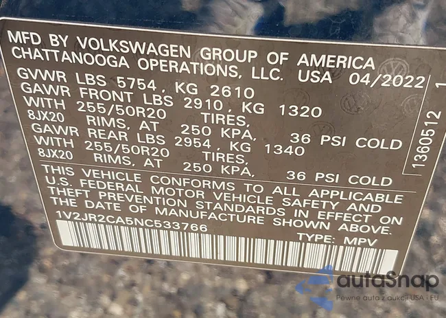 1V2JR2CA5NC533766: 42204933