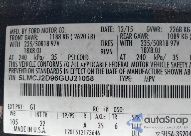 5LMCJ2D96GUJ21058: 42204987