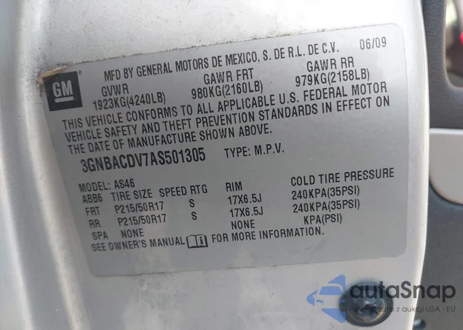 3GNBABDB7AS501305: 42204059