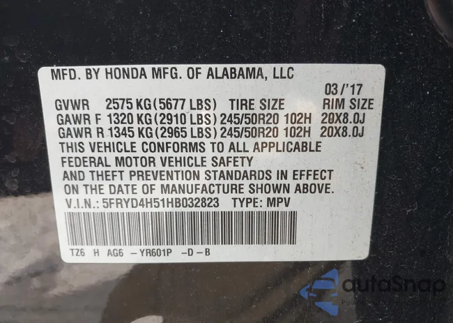 5FRYD4H51HB032823: 42205472