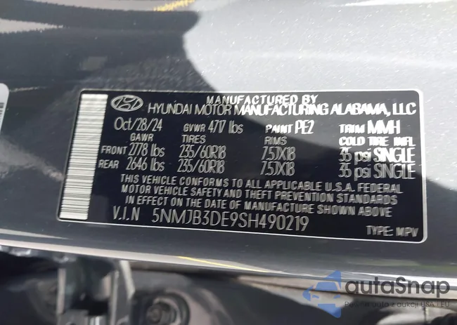 5NMJB3DE9SH490219: 42205503