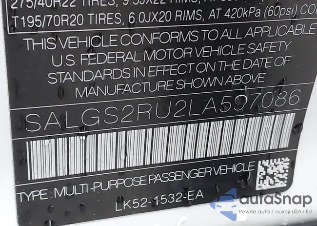 SALGS2RU2LA597086: 42205510