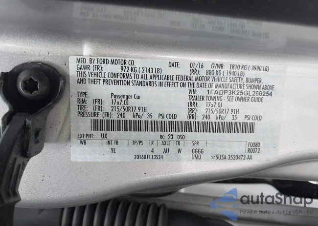 1FADP3K25GL266254: 42205559