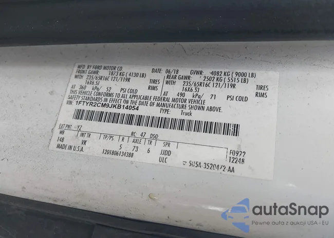 1FTYR2CM9JKB14054: 42205733