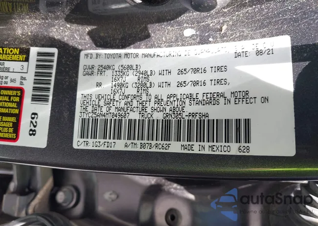 3TYCZ5AN4MT049607: 42205784