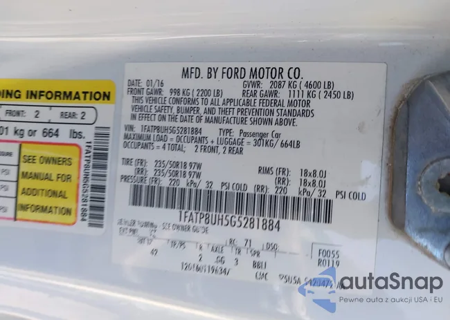 1FATP8UH5G5281884: 42205879