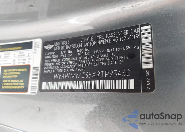 WMWMM335X9TP93430: 42205045