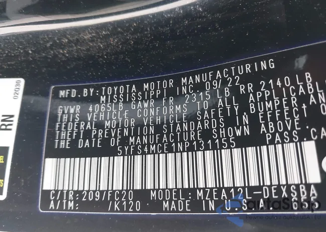 5YFS4MCE1NP131155: 42205069