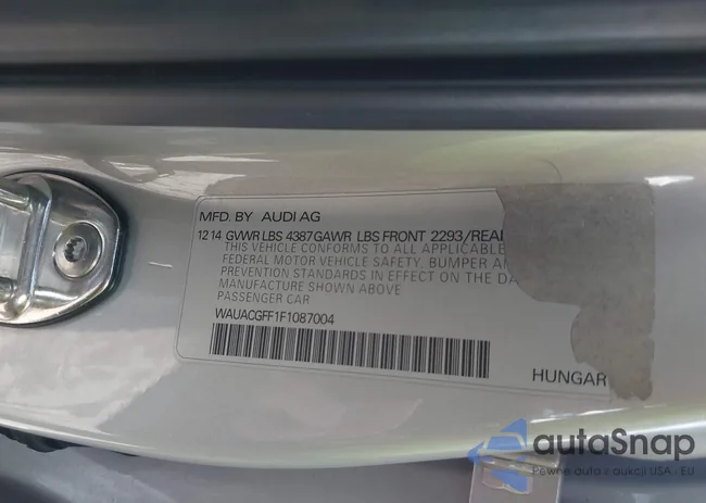 WAUACGFF1F1087004: 42205121