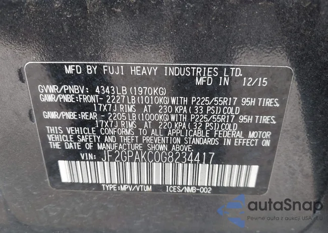 JF2GPAKC0G8234417: 42205227