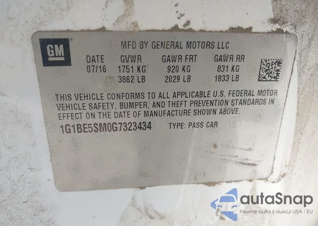 1G1BE5SM0G7323434: 42205243