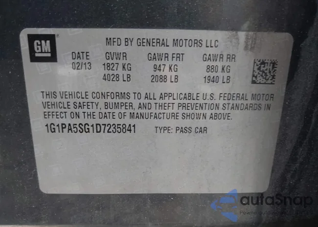 1G1PA5SG1D7235841: 42205311