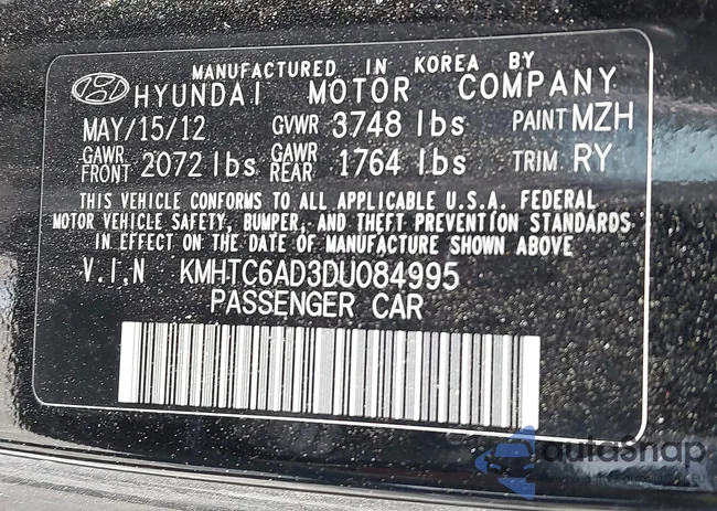 KMHTC6AD3DU084995: 42206427