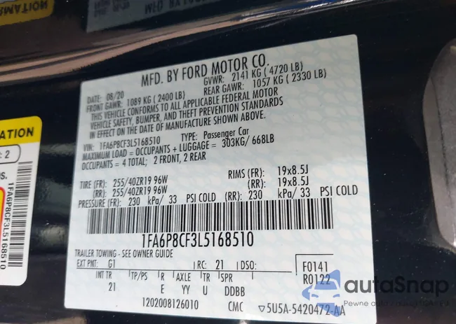 1FA6P8CF3L5168510: 42206570