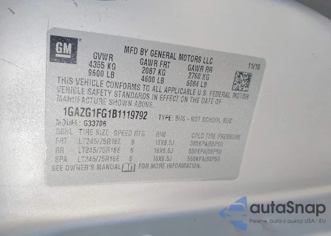 1GAZG1FG1B1119792: 42206603