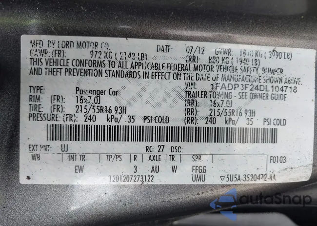 1FADP3F24DL104718: 42206680