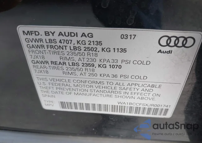 WA1BCCFSXJR001741: 42206682