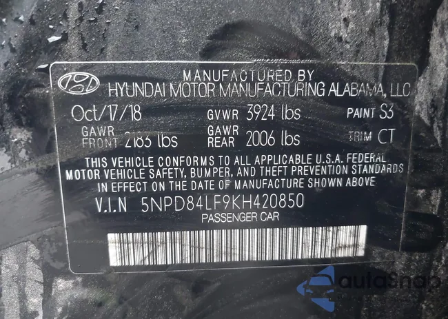 5NPD84LF9KH420850: 42206840