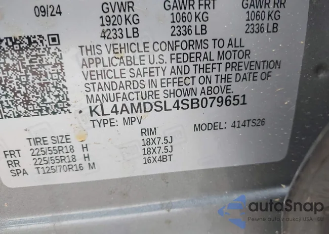 KL4AMDSL4SB079651: 42206849