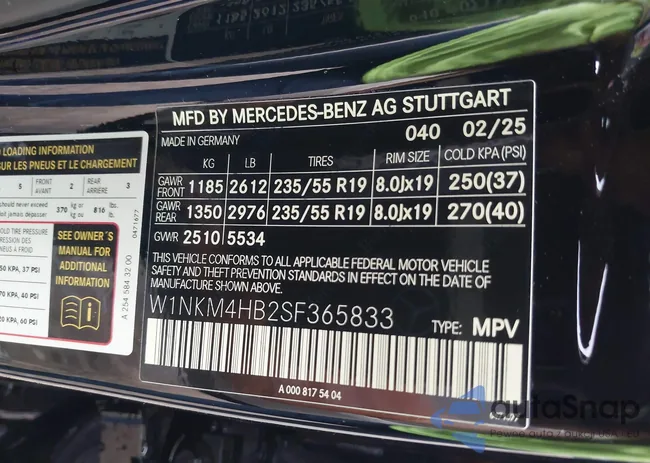 W1NKM4HB2SF365833: 42206891